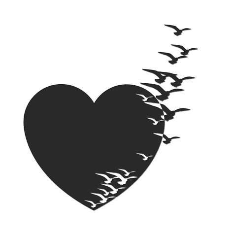 Hjerte med fugle